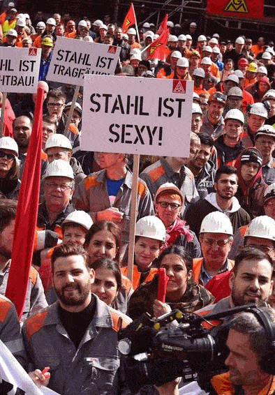 Stahl ist Zukunft - 45.000 Stahlarbeiter demonstrierten