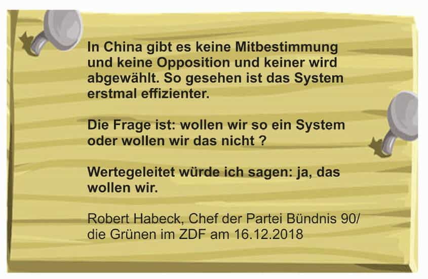 Brett mit Text von Robert Habeck